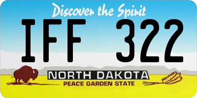 ND license plate IFF322