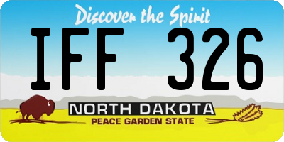ND license plate IFF326