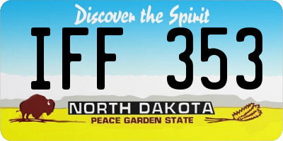 ND license plate IFF353