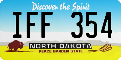 ND license plate IFF354