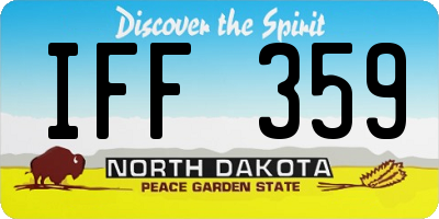 ND license plate IFF359