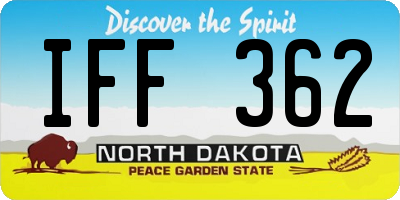 ND license plate IFF362