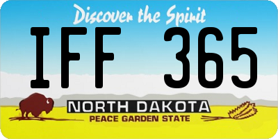 ND license plate IFF365