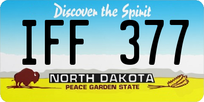 ND license plate IFF377