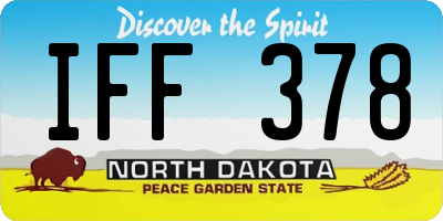 ND license plate IFF378
