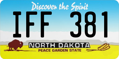 ND license plate IFF381
