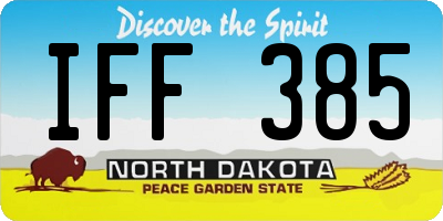 ND license plate IFF385