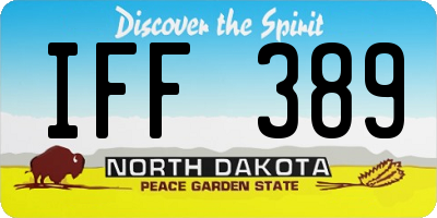 ND license plate IFF389