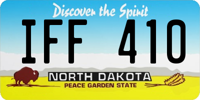 ND license plate IFF410