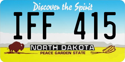 ND license plate IFF415