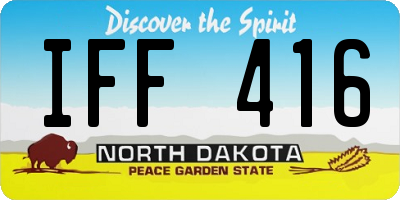 ND license plate IFF416