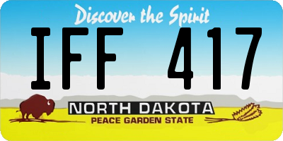 ND license plate IFF417