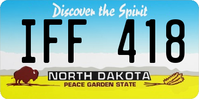 ND license plate IFF418