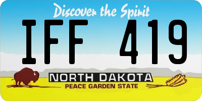 ND license plate IFF419