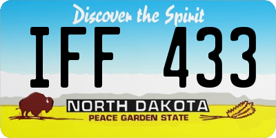 ND license plate IFF433