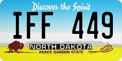 ND license plate IFF449