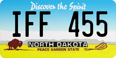 ND license plate IFF455