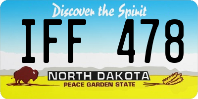 ND license plate IFF478