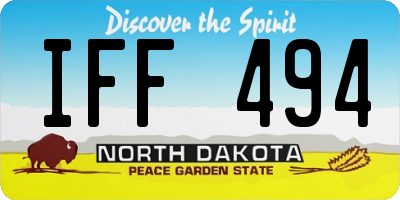 ND license plate IFF494
