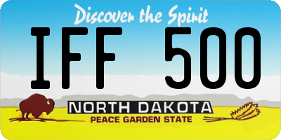 ND license plate IFF500