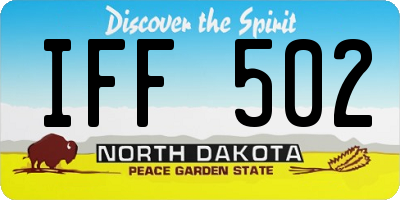 ND license plate IFF502