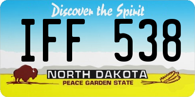 ND license plate IFF538