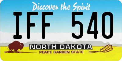 ND license plate IFF540