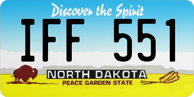 ND license plate IFF551