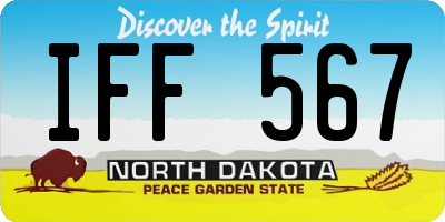 ND license plate IFF567