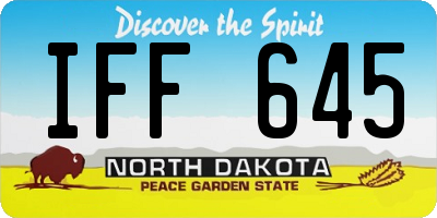 ND license plate IFF645
