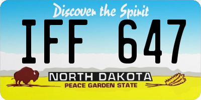 ND license plate IFF647