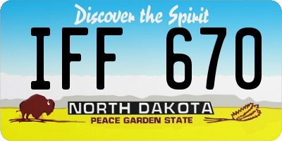 ND license plate IFF670