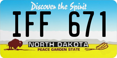 ND license plate IFF671