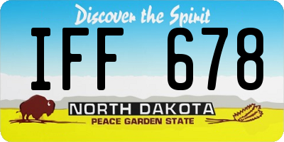 ND license plate IFF678