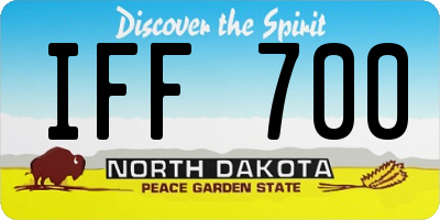 ND license plate IFF700