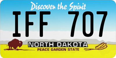 ND license plate IFF707