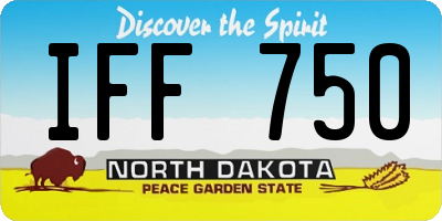 ND license plate IFF750