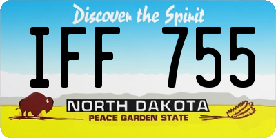 ND license plate IFF755