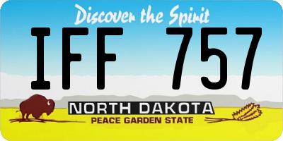 ND license plate IFF757