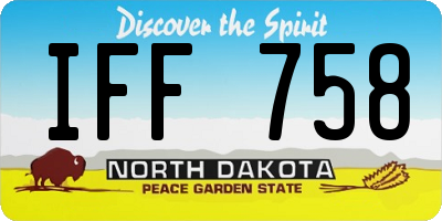 ND license plate IFF758