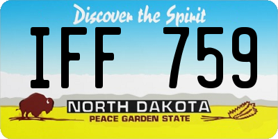 ND license plate IFF759