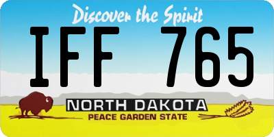 ND license plate IFF765