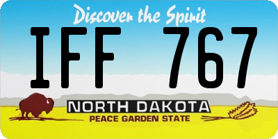ND license plate IFF767