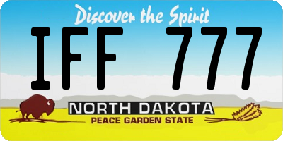 ND license plate IFF777
