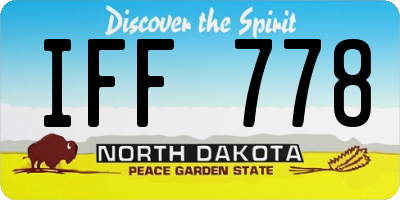 ND license plate IFF778