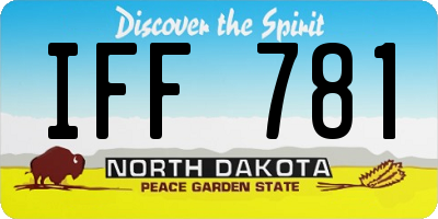 ND license plate IFF781