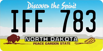 ND license plate IFF783