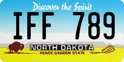 ND license plate IFF789