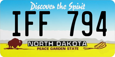 ND license plate IFF794