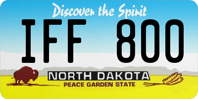 ND license plate IFF800